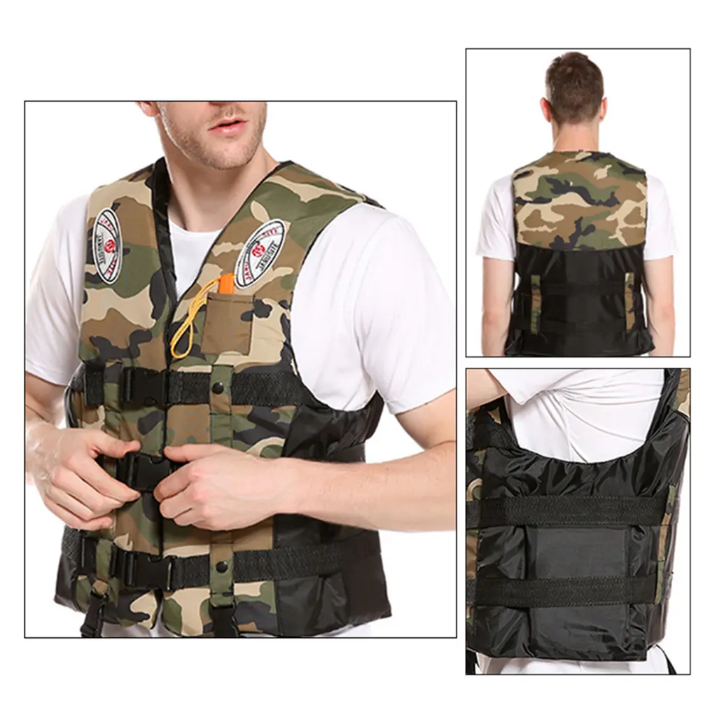 Camouflage Jacket Life Vest Suitable for Kids and  Adults Life Jacket Aid Vest Kayak Ski Buoyancy Fishing Sail Watersport