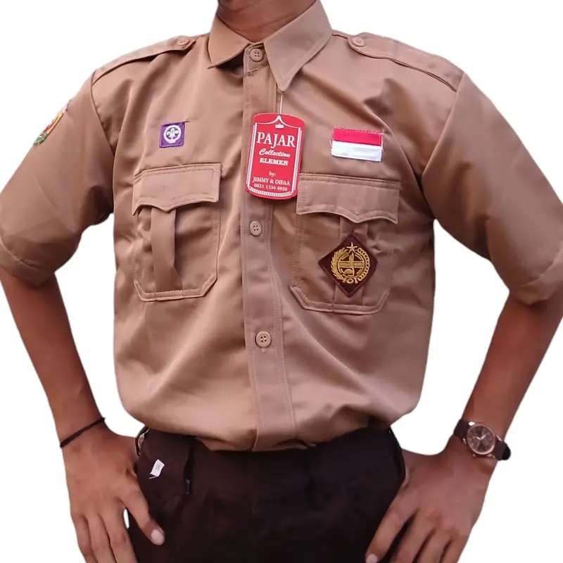 BAJU PRAMUKA PENGGALANG LAKI-LAKI LENGAN PENDEK BAHAN ELEMEN BERKUALITAS 1