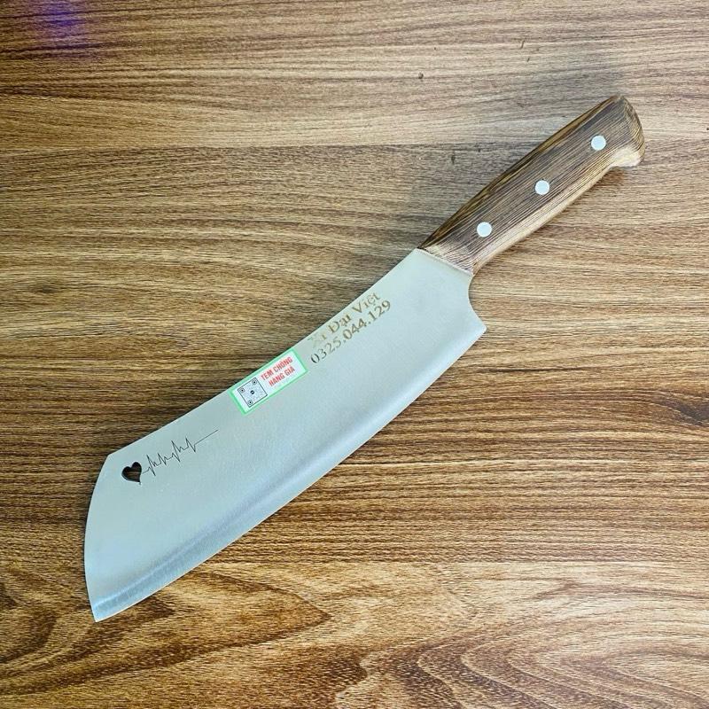 Dao Chặt Thép 5CR15 Không rỉ (Cán Ốp Gỗ Mun )Mẫu Chopper 0
