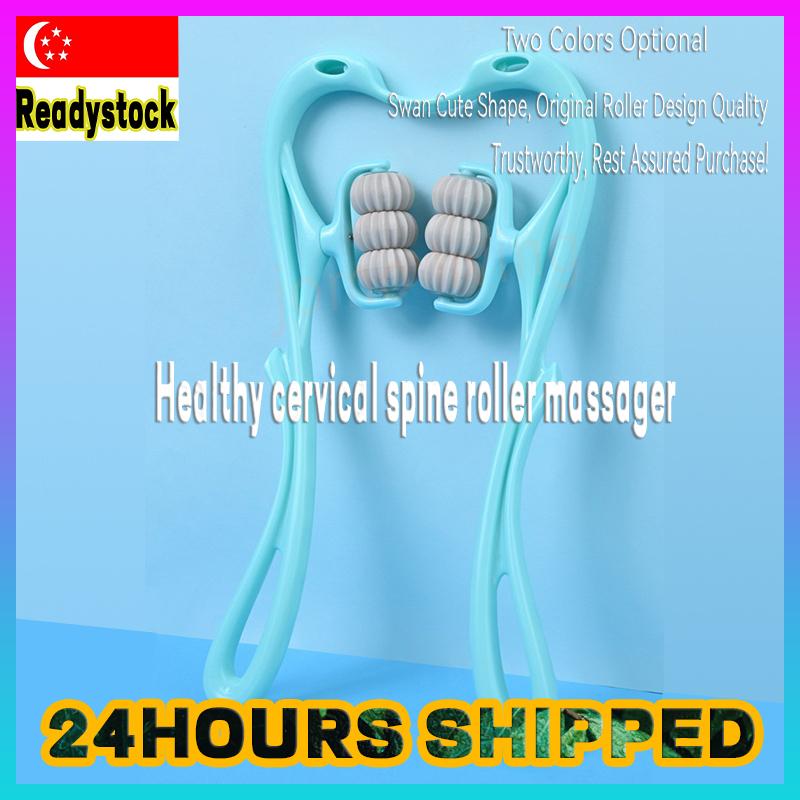 【READY STOCK Cervical Massager Manual Neck Pinch Multi-Function Kneading Roller 6 Ball Shoulder And Neck Massage