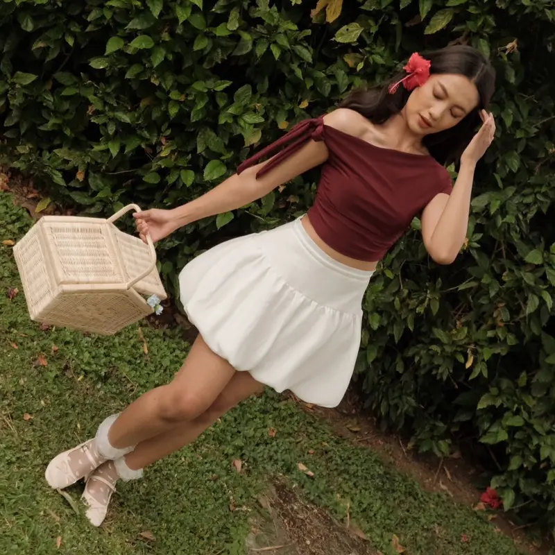 ELEVENBABES - RIBBON GWEN 2.0 | CROP TOP WOMEN | ATASAN WANITA PENDEK OFF SHOULDER ONE SHOULDER 8