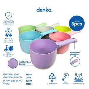 Isi 3 Pcs AESTA Gayung Mandi Plastik Ciduk Air Centong Air Warna Pastel Aesthetic