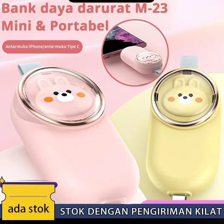 Powerbank Mini Type-C dan IPhone 2500mAh Darurat Saku Portabel 1