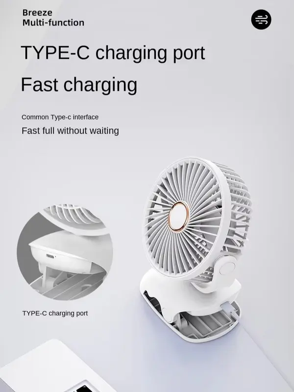 Kipas Angin USB Clip Mini Fan Rotating Kipas Angin Meja Mini Jepit Portable LED Display Portable Fan Aromaterapi kipas mini 6