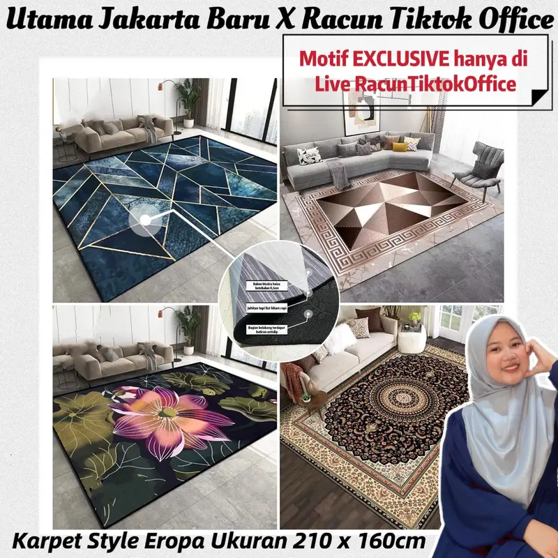 [UJB X Racun TikTok] Karpet Style Eropa Uk 210x160cm/Karpet Turkey Bermotif Lantai 0