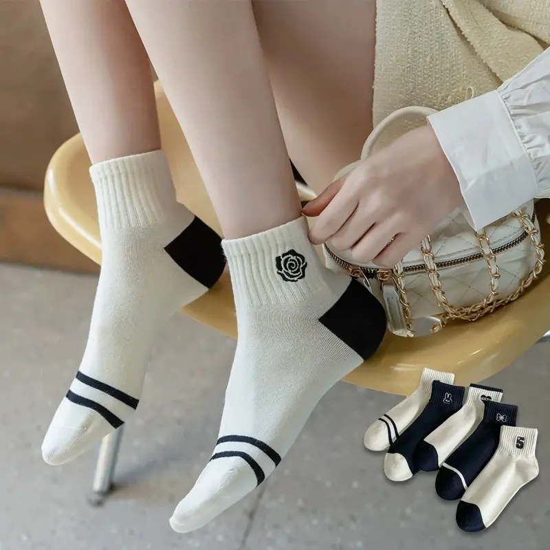 KOKO - Kaos Kaki Pendek Motif Navy Semata Kaki KK1226 Unisex Panjang Wanita 3