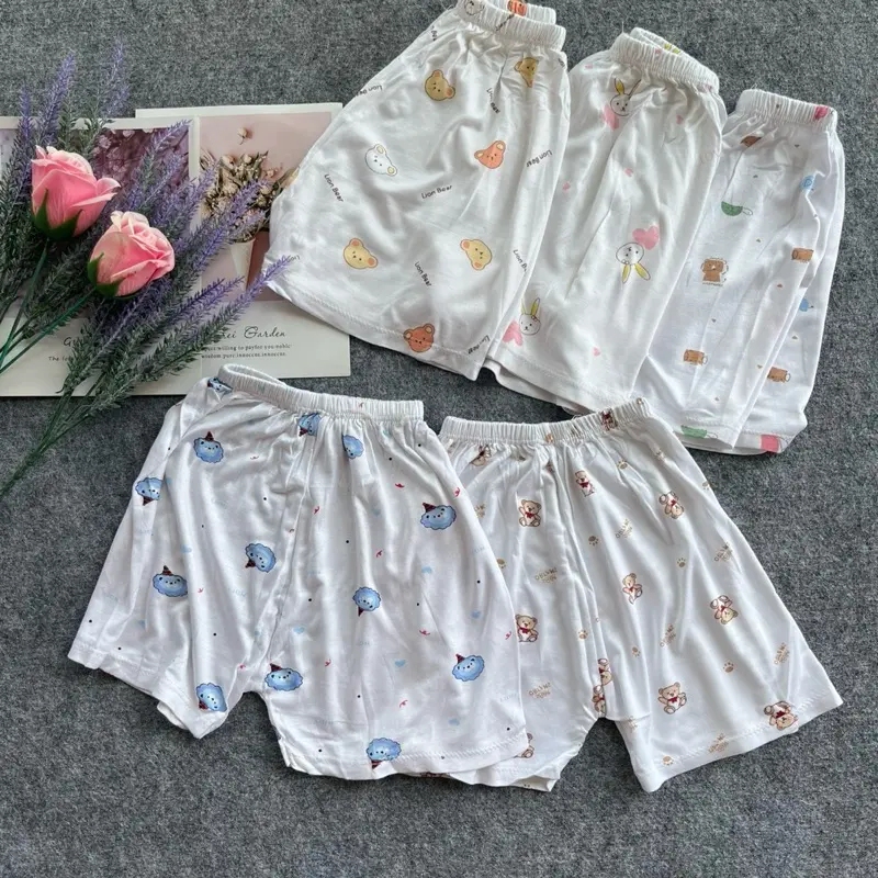 Combo 5 Quần Đùi Thun Lạnh – Mát Mịn Cho Bé 0–9 Tháng