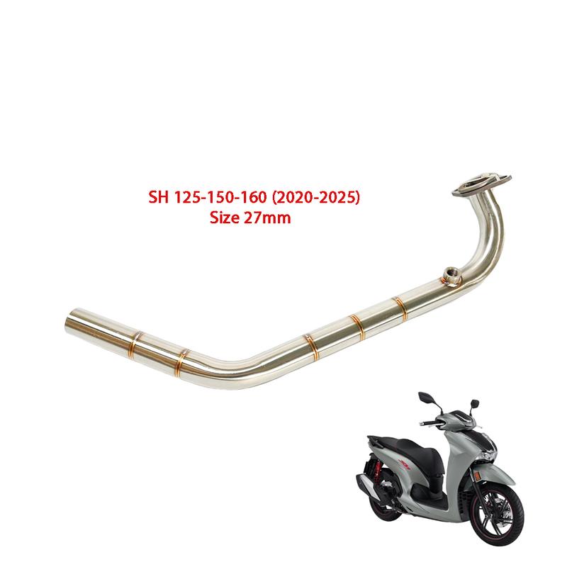 Cổ pô xe máy inox 304 SH 150, SH 125, SH 160 2013-2025 loại cao cấp khác với các loại thường