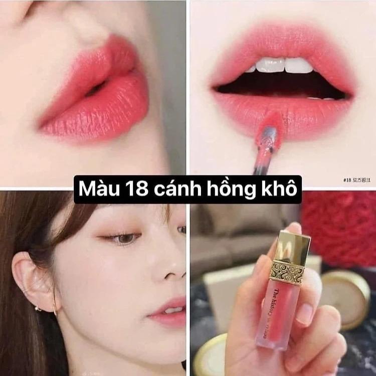 Màu 18 hồng nude Son kem nhung lì The Hu