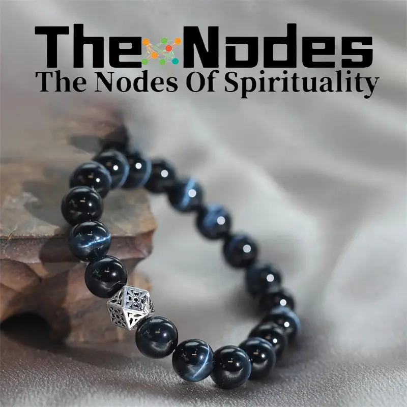 Women's Bracelet Hawk's Eye Stone Healing Natural Stone Handmade Bracelet Different Beads Size 3