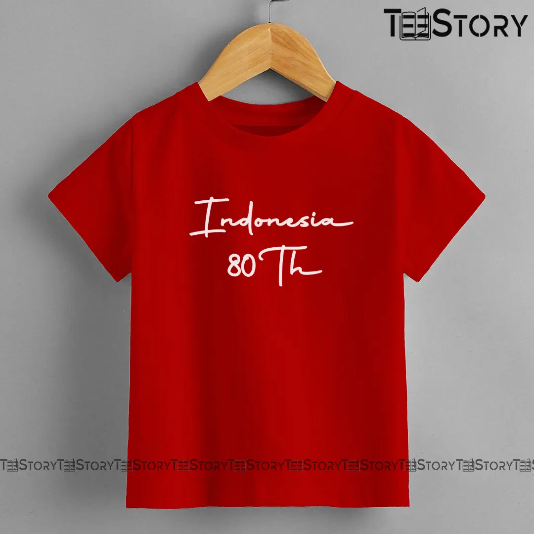 KAOS ANAK INDONESIA 80 TAHUN 2025 DIRGAHAYU HUT RI 17 AGUSTUS 1945 KIDS T-SHIRT FASHION CEWEK COWOK PEREMPUAN LAKI-LAKI KATUN PREMIUM DISTRO LENGAN PENDEK CUSTOM SERAGAM PROMOSI GROSIR COD