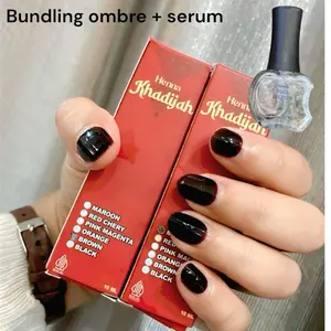 (Dapat 3pcs) Paket Ombre Henna Khadijah Inai kuku+ Vitamin kuku sah untuk sholat BPOM