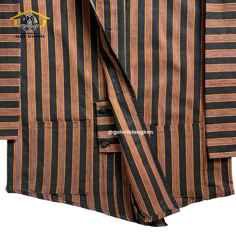 Baju Lurik Pria Anak & Dewasa | Surjan Pakaian Baju Tradisional Adat Jawa | Laki-laki Balita/TK/SD/SMP Parsel Bayi Baju Dalang Anak-Anak Cowok [Bonus Blangkon] 2