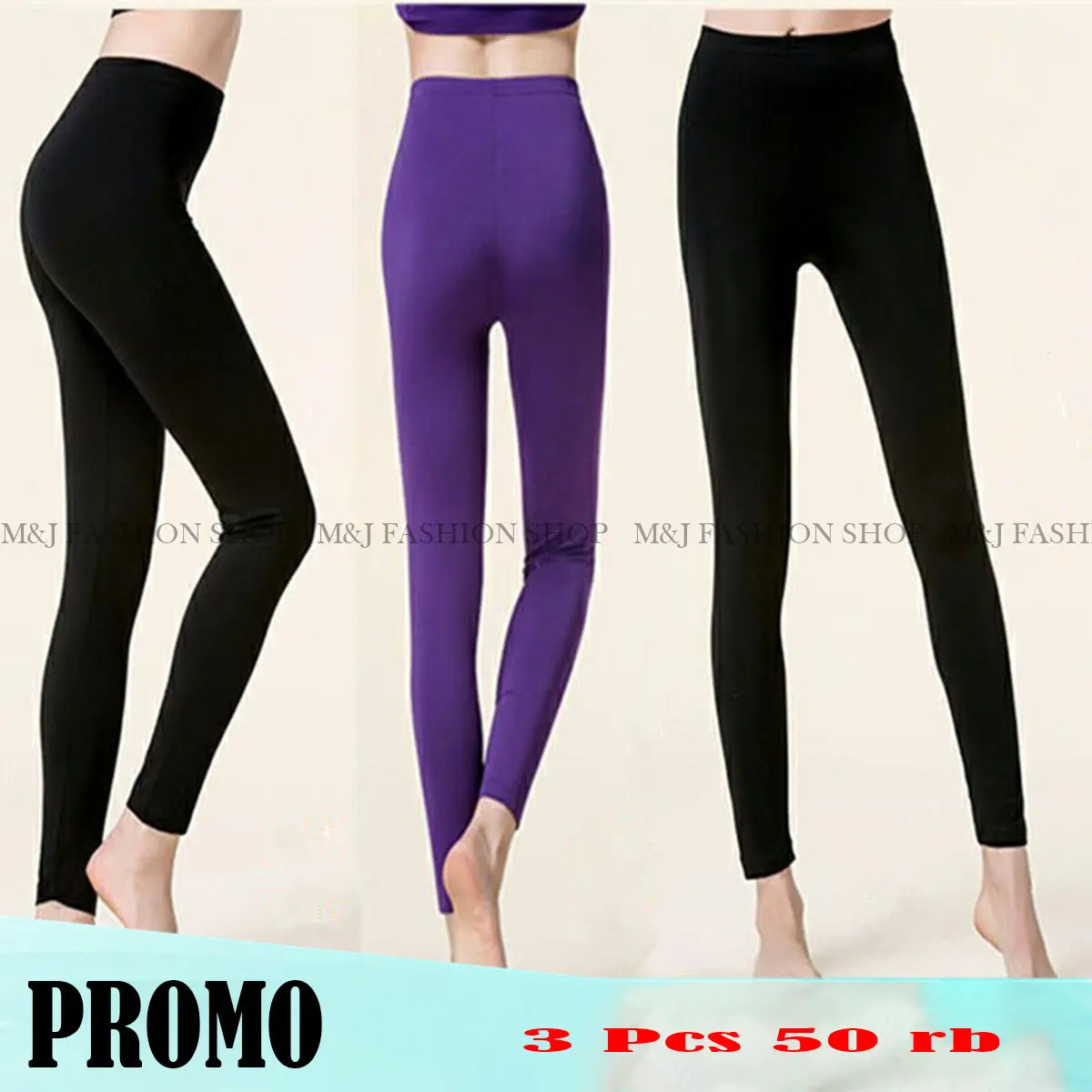 Promo 3 Pcs Legging Panjang Wanita Dewasa Polos Spandek