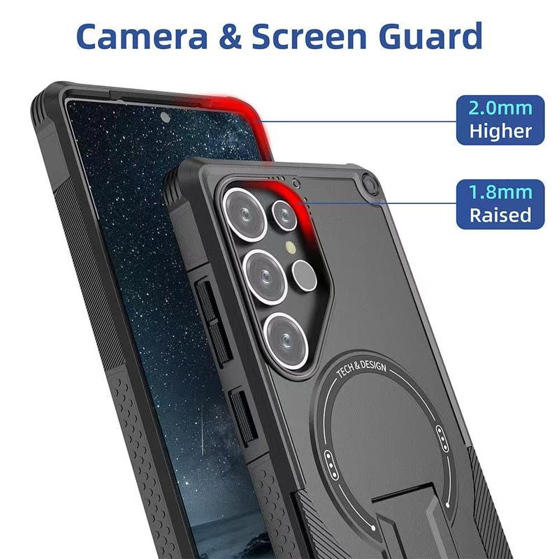 Product Introduction of Heavy Duty Armor Cover For Samsung Galaxy S24 S25 Plus Ultra Case Shockproof Stand Holder Cover (Wireless Charge Support) 15