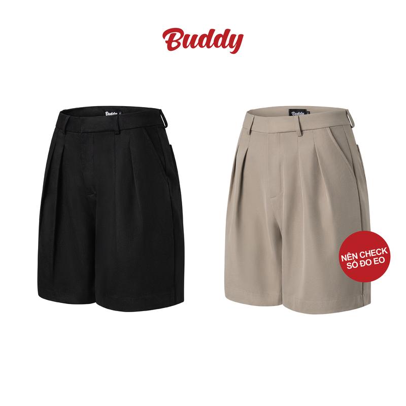 [BUDDY] LIX SHORTS - Quần short âu vải kaki Hàn xếp li form form chữ A trên gối
