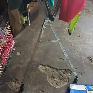 Jemuran Besi Pakaian 240cm Tahan Karat Jemuran Lipat Portable Pengering Pakaian berdiri rak pengeringan 3 tingkat Kokoh