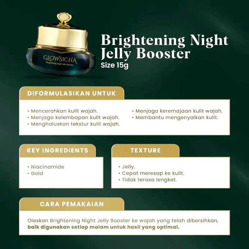 [Ready] Glowsicha Paket Lengkap Cream Wajah Jelly Siang Malam - Brightening Day + Night Cream Moisturizer Pelembab Wajah Mencerahkan Niacinamide 1