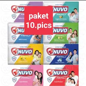 NUVO Sabun Mandi Nuvo Batang Paket Hemat 10 Pcs dengan Proteksi Mild Nature Cool Care Total untuk Keluarga