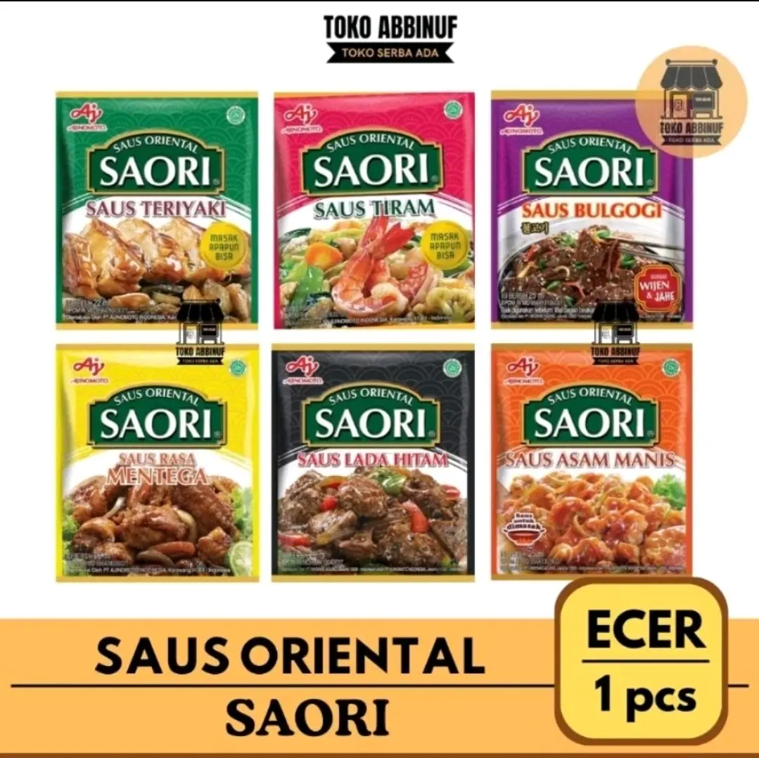 1 PCS - SAORI SAUS ORIENTAL ECER - SAORI SAUS TIRAM, SAUS TERIYAKI, SAUS LADA HITAM, SAUS ASAM MANIS, SAUS MENTEGA , SAUS BULGOGI