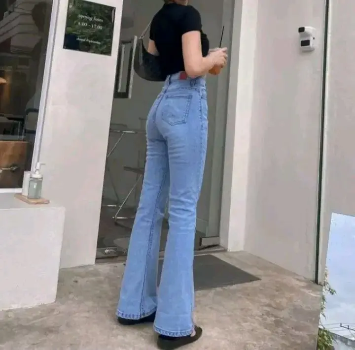Celana Jeans Wanita Cutbray Highwaist Bahan Melar Stretch Korean Style Hangover Denim Premium Cewek 1