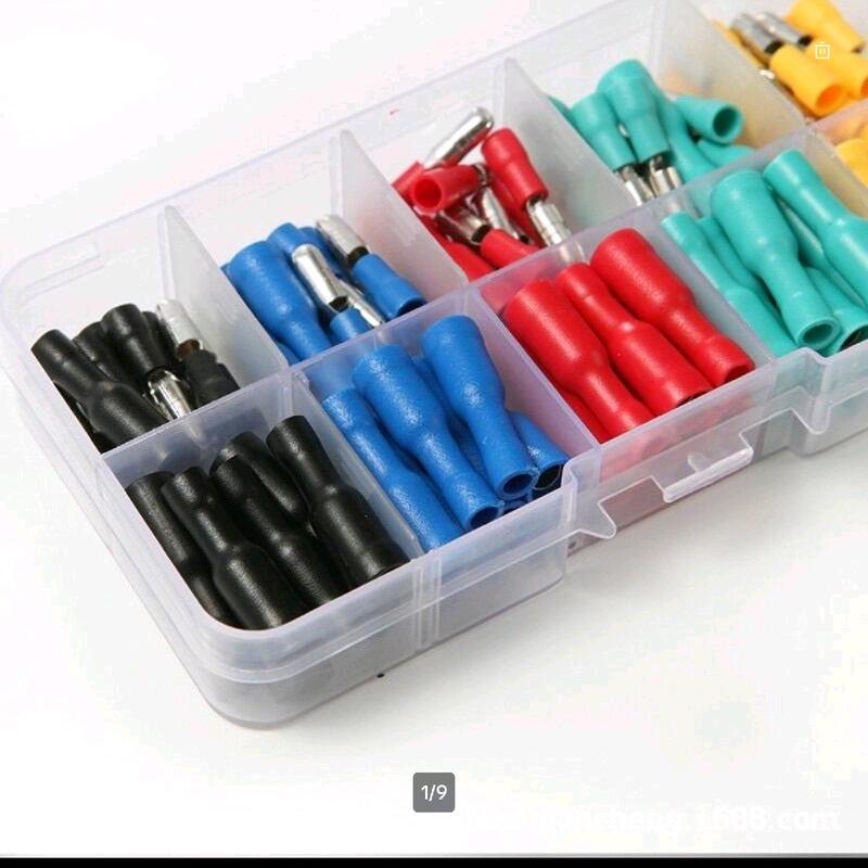 Wayar Socket wayar klip socket 100pcs set five colour wire connector clip crimping ...
