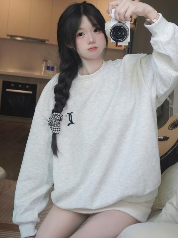 LEEZA - Áo Sweater Thêu Logo Chữ Z Vải 2 Da Cotton Nam Nữ 11.05 áo nỉ sweater