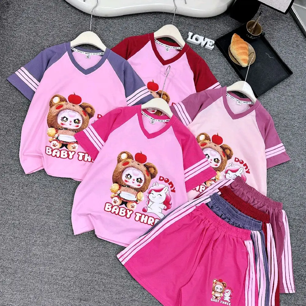 Bộ cotton sai đại babythree 30-45kg, unisex giành cho bé gái!