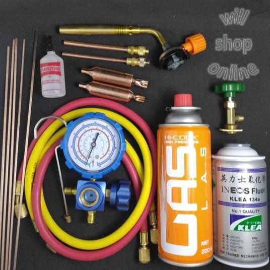Gambar PAKET ALAT PENGISIAN FREON KULKAS R134A KOMPLIT + LAS MURAH dari willshop online Kota Administrasi Jakarta Utara Tokopedia