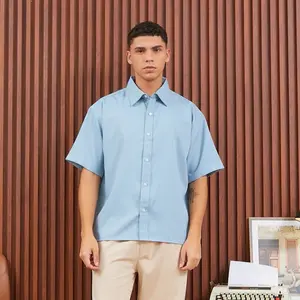 HAIBRO - Kemeja Mino Stripe Boxy Oversized Skyblue