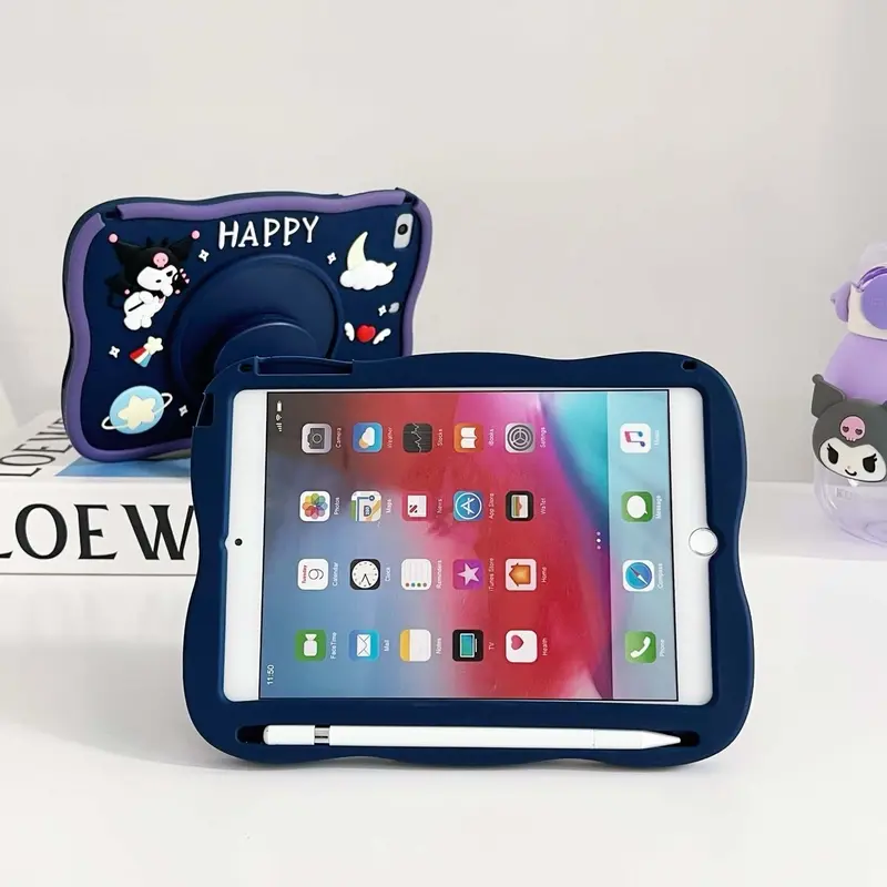 BONUS PEN STYLUS!! Case Lucu iPad Gen 10 10.9" iPad 7 8 9 10.2" iPad 5 6 Air 1 Air 2 Pro 9.7inch iPad Air3 Pro 10.5" iPad Mini 1 2 3 4 5 6 iPad Pro Air 4 Air 5 iPad Pro 11inch Silikon Stand Ring 360 Melody Lotso Kuromi Cinnamorol Astronout Plastik 5
