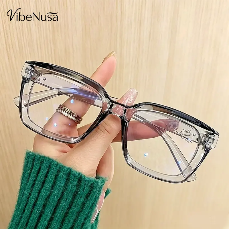 Kacamata Saiglow UltralightCOD Bingkai Persegi - Pemblokir Cahaya Biru, Gaya Retro Sederhana - Nyaman - Gaya Cat-Eye Berkualitas Tinggi, Unisex Kulit Eyewear Glasses Plastik Elegan Vintage