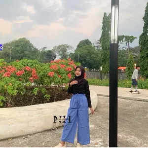 Celana Kulot Wanita Semi Jeans Muslim - Model Terbaru Panjang Bawahan