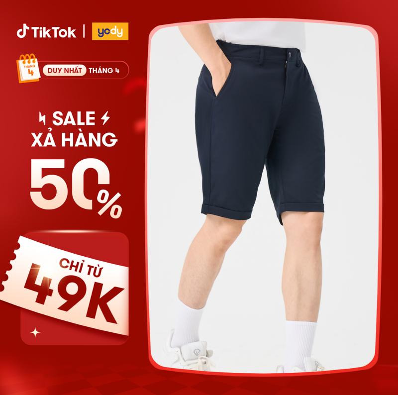 [ Flash sale ] YODY Quần Short Nam Túi Chéo Cơ Bản QSM7019