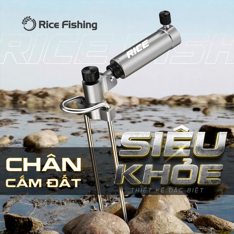 Chân cắm đất cao cấp RICE FISHING Xoay 360 độ gác cần câu đài SIÊU KHỎE LK-5