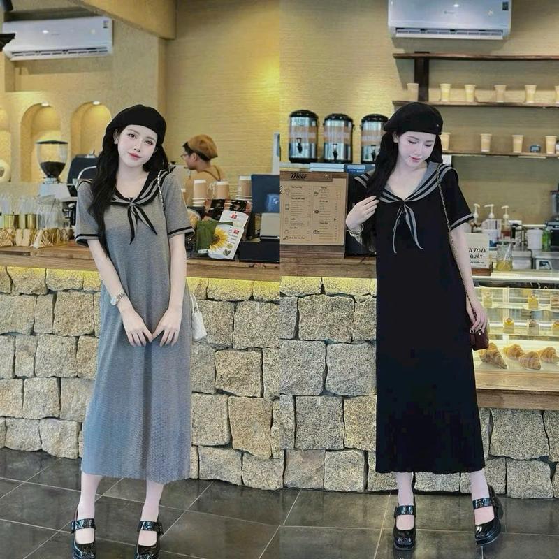  Đầm bầu cổ thuỷ thủ thời trang 