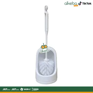 Sikat WC Bulat Dudukan Putih Premium - Bowl Brush Closet With Gagang Plastik Tahan Lama Wall-Mounted
