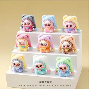 Figure Miniature DIY Koleksi Bean Gembul Velvet Mini Toy Baby Three Cute Hood Blind Box Dekorasi