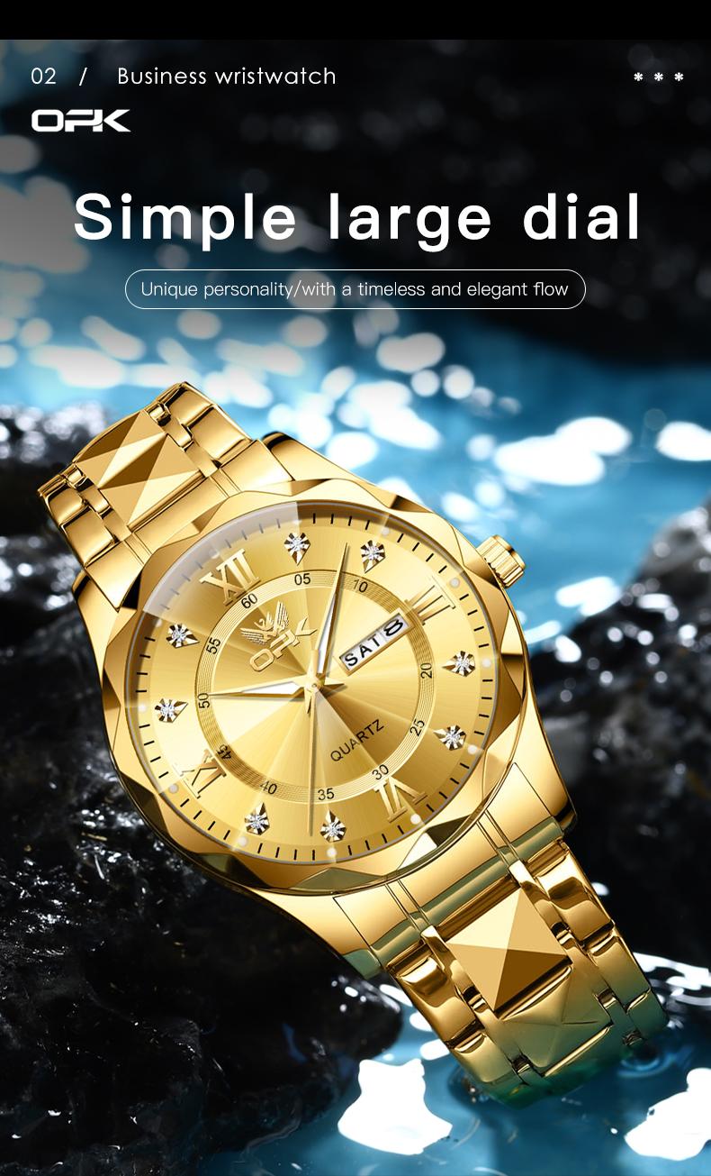 Product Introduction of 【1 year warranty】OPK Đồng hồ nam chống nước nguyên bản bằng thép không gỉ  Watch 6023 Metal Material round Watch Waterproof original in stock many colors to choose from free box 1
