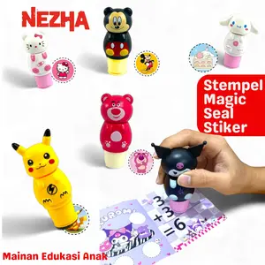 Mainan Edukasi Karakter Lucu Stempel Magic Seal Stickers For Kids hadiah buku stiker kartun
