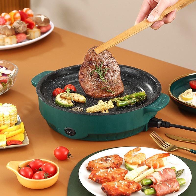 Chảo Nướng Điện Mini Đa Năng, Bếp Nướng Điện Chống Dính 26 cm, Nướng Thịt, Nướng BBQ Tiện Lợi
