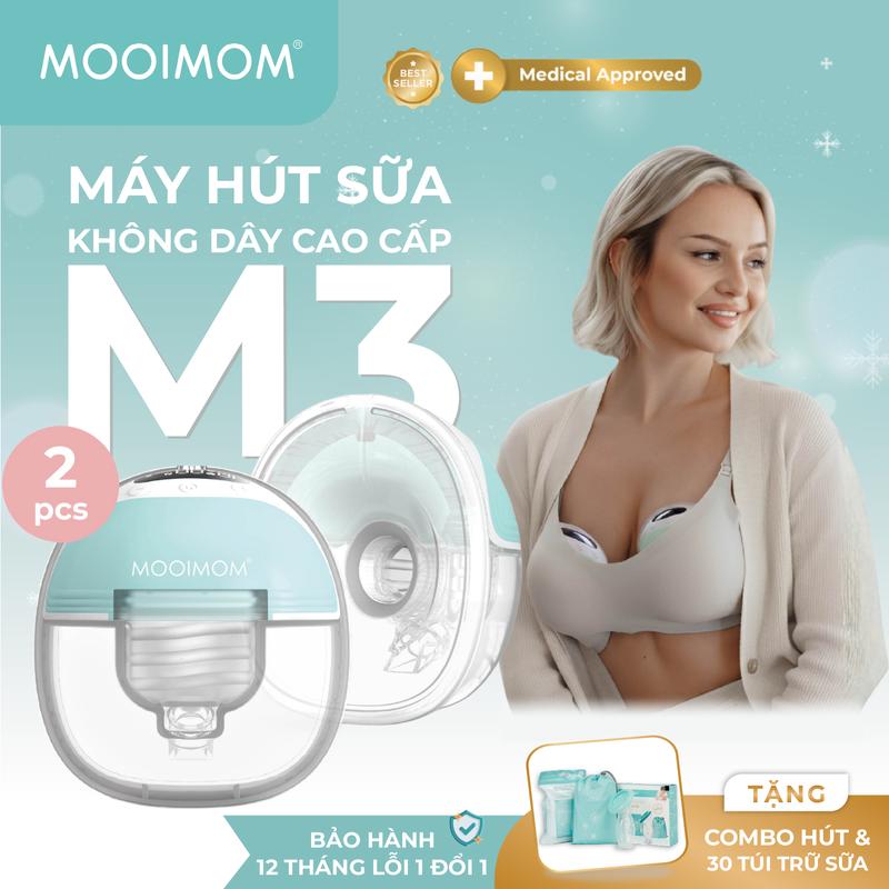 Máy Hút Sữa Không Dây Rảnh Tay MOOIMOM M3 - Cúp Hứng Sữa 180ml, Pin Sạc…