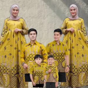 cod bisa pisah / melodi kuning/ baju batik cuople keluarga ayah ibu dan anak laki-laki size M L XL XXL