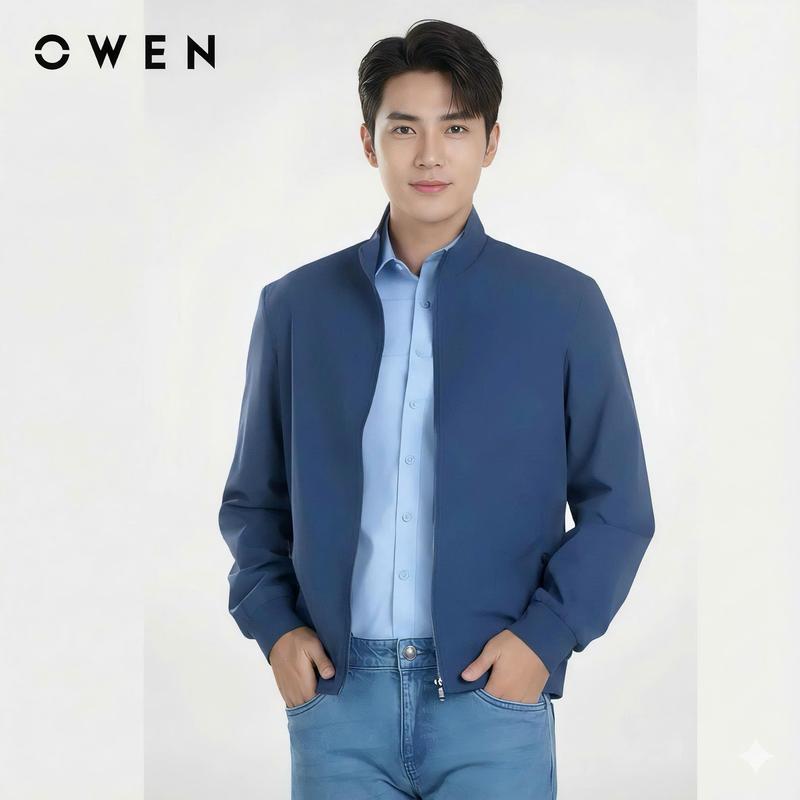 OWEN - Áo khoác gió nam 241476 2 lớp MÀU XANH Menswear Jacket aogio 4mua