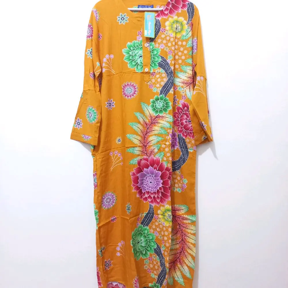 Longdress Kencana Ungu Label Biru KUB LONGDRESS 20 LD 115 Original Batik Kencana Ungu Busui Kancing Wanita