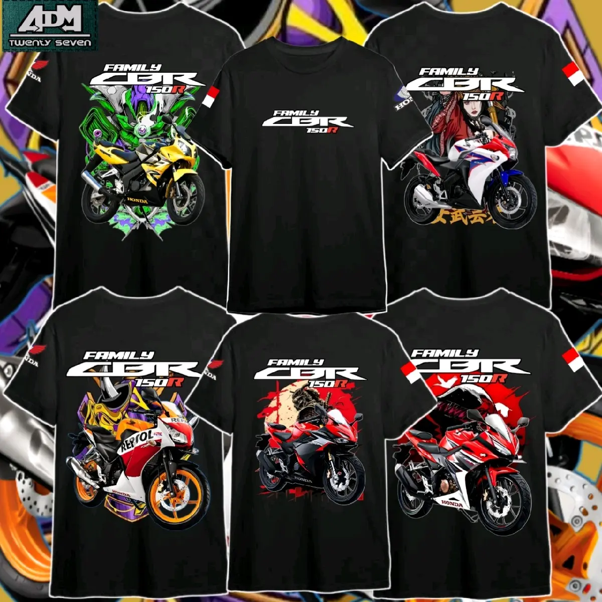 Kaos Honda CBR150R original tshirt racing dengan logo Honda CBR150R unik - Sport new old