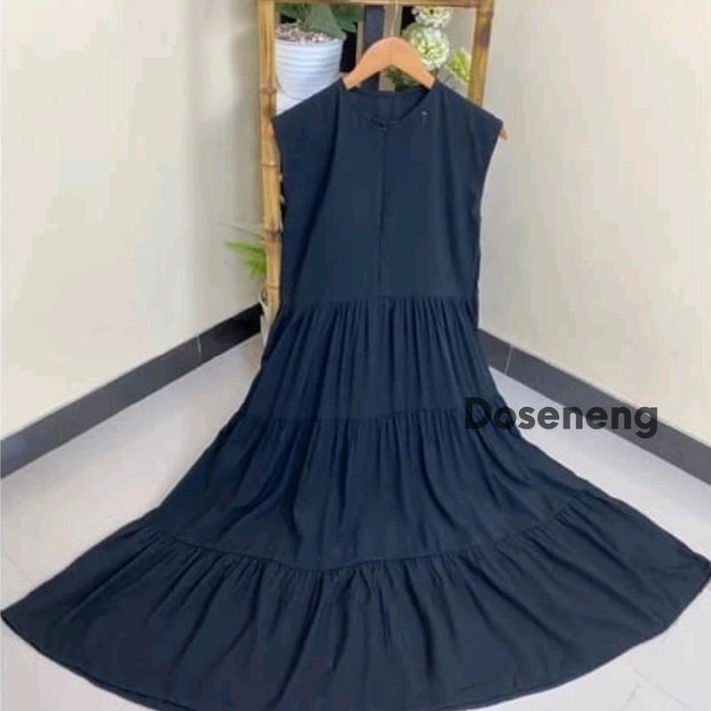 Inner Dress Panjang Rempel Bersusun Tanpa Lengan Bahan Rayon Premium Busui Friendly Terlaris 3