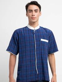 Gambar Adikusuma by Arjuna Weda Koko Pria Muslim Motif Kotak-kotak - Regular Fit | Lengan Pendek | Kancing Depan | Kerah Shanghai | Kantong Depan - Biru, S dari Batik ArjunaWeda Kota Administrasi Jakarta Timur 1 Tokopedia