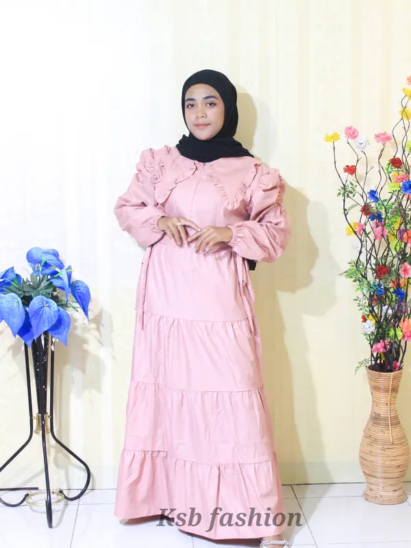 New gamis toyobo resleting depan bawah mayung undak 4
