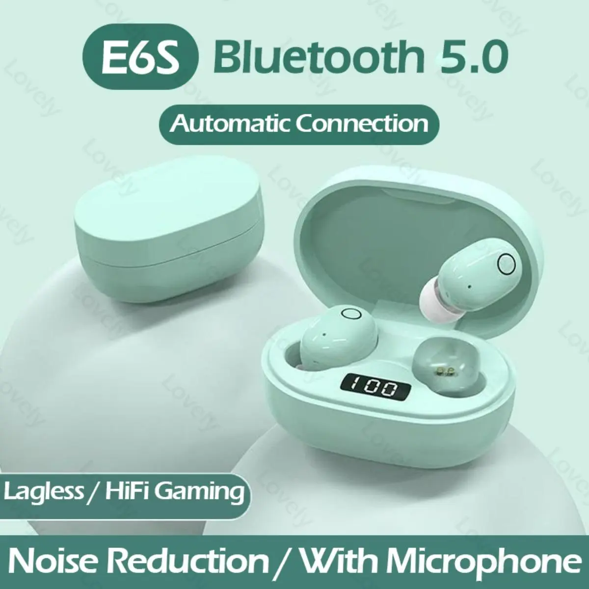 Tai nghe TWS Bluetooth E6S, tai nghe cảm ứng, tai nghe không dây, tai nghe Bluetooth